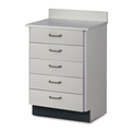 Clinton TX Cabinet w/ 5 Drawers, Maple Top, Gray Cabinet 8805-0MP-1GR